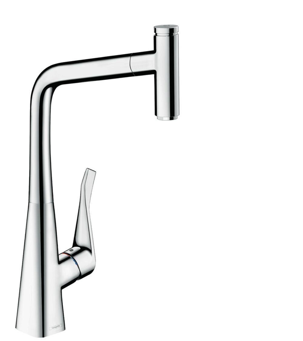 https://raleo.de:443/files/img/11eeea1f3c4dc70092906bba4399b90c/size_l/Hansgrohe-HG-Metris-Select-M71-Einhebel-Kuechenmischer-320-Eco-Ausziehauslauf-1jet-Chrom-14786000 gallery number 1